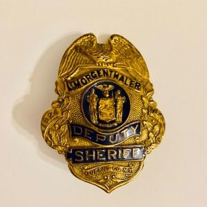 RARE FIND Morgenthaler DEPUTY SHERIFF BADGE Queens Co. N.Y 1924 - 1926